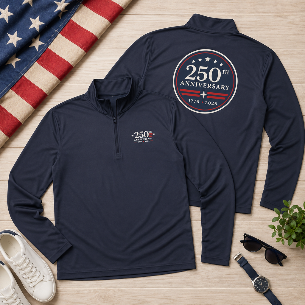 USA 250th Anniversary Quarter-Zip Pullover | 1776–2026 Patriotic Athletic Wear