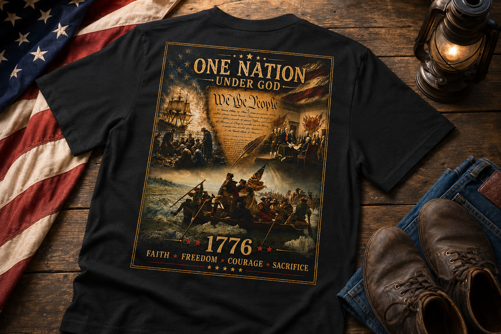 One Nation Under God 1776 Patriotic T-Shirt