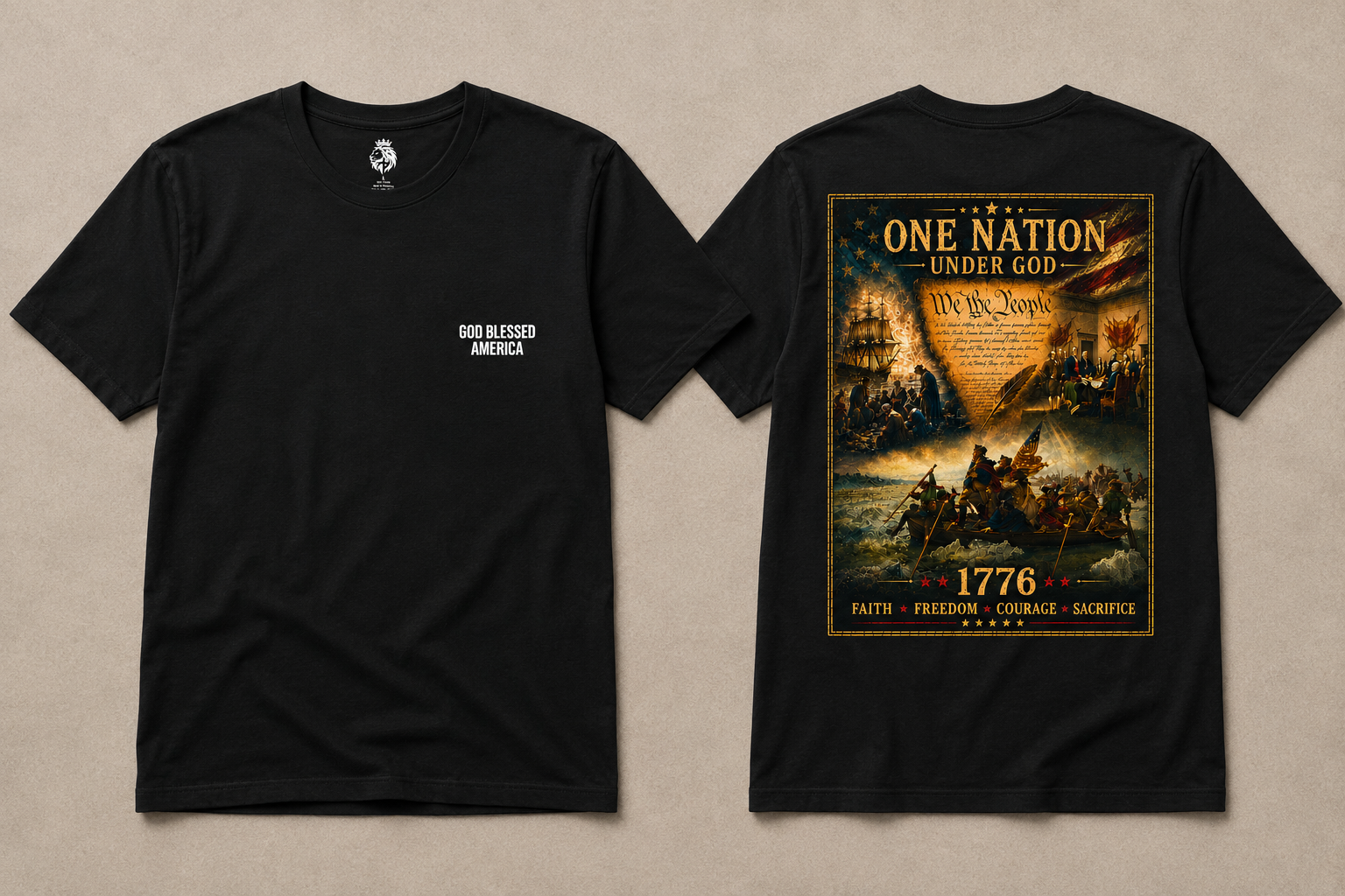 One Nation Under God 1776 Patriotic T-Shirt