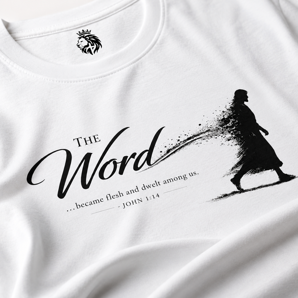 The Word Tee — Inspirational Christian Graphic T-Shirt (Scripture Silhouette)