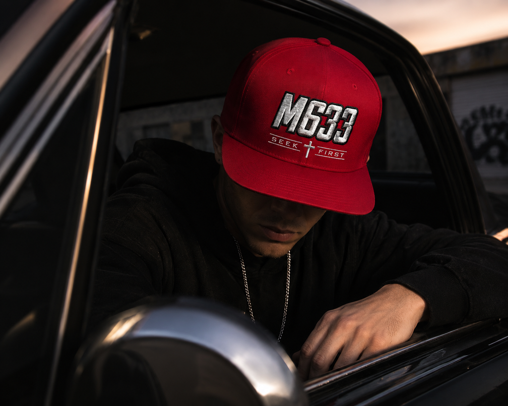 M633 “Seek First” Christian Snapback Hat | Matthew 6:33 Faith Streetwear Cap