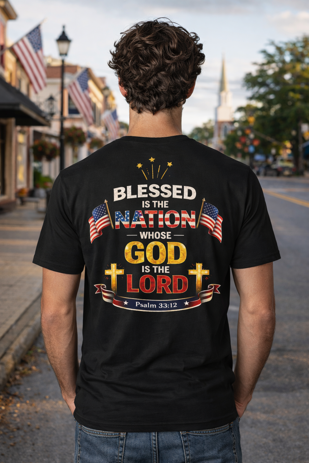 God Blessed America — Psalm 33:12 Tee