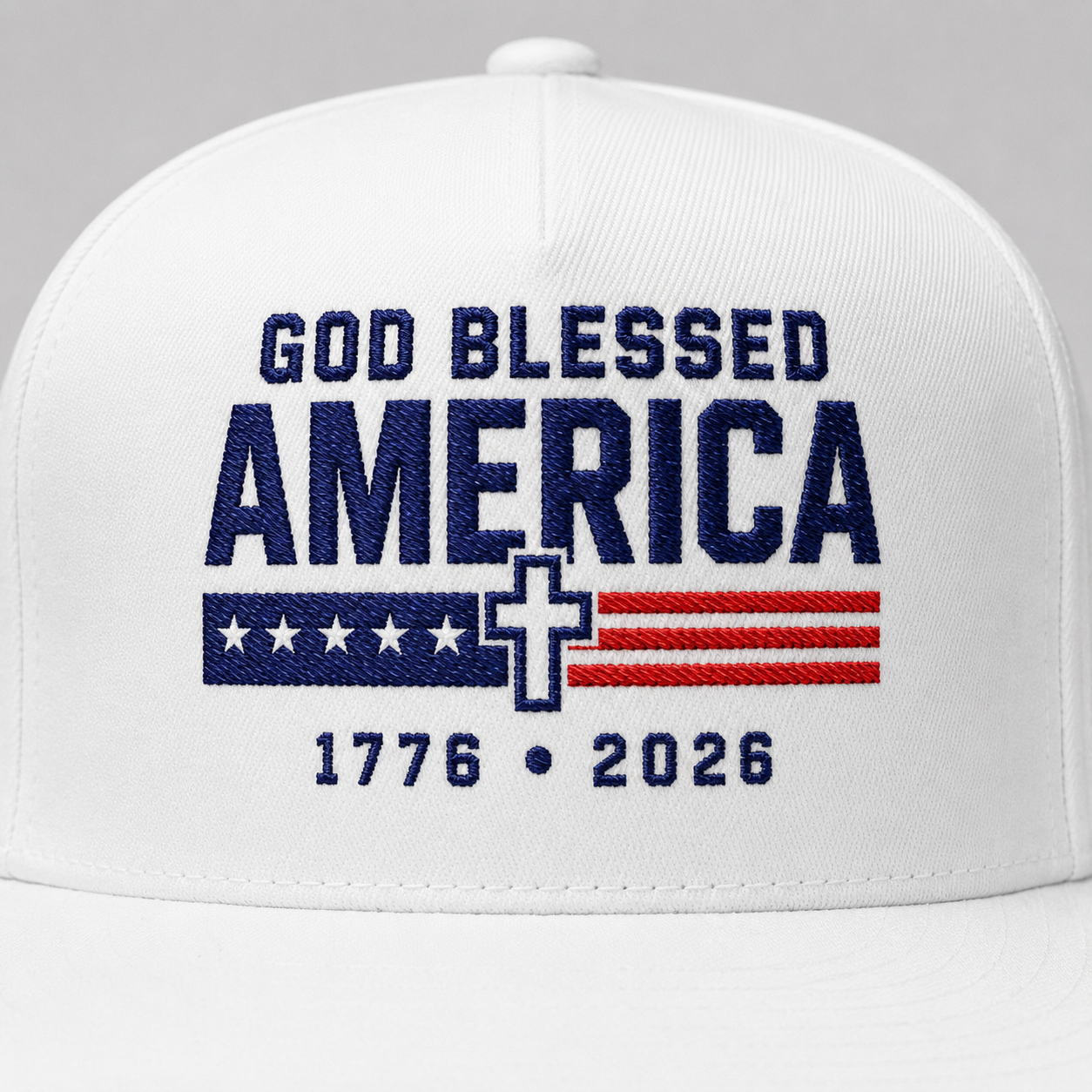 God Blessed America Embroidered Snapback Hat