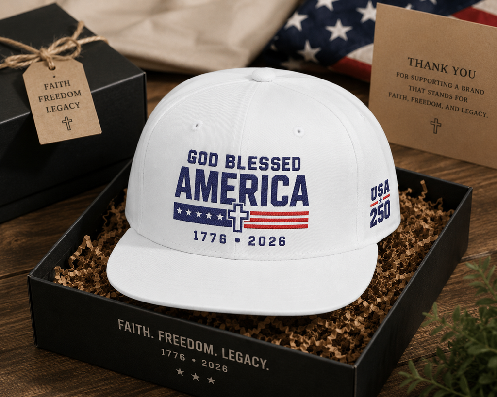 God Blessed America Embroidered Snapback Hat