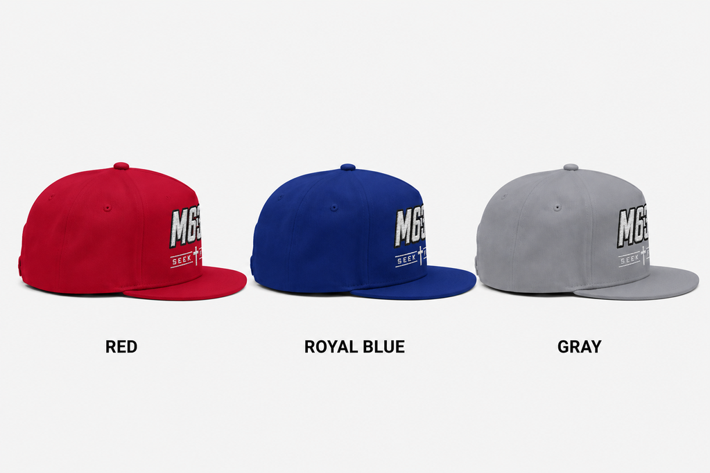 M633 “Seek First” Christian Snapback Hat | Matthew 6:33 Faith Streetwear Cap