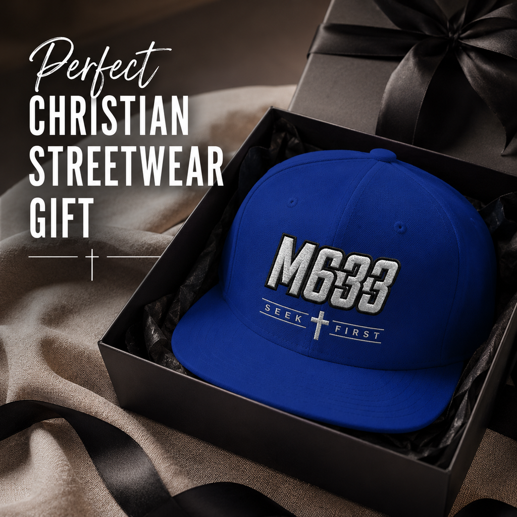 M633 “Seek First” Christian Snapback Hat | Matthew 6:33 Faith Streetwear Cap