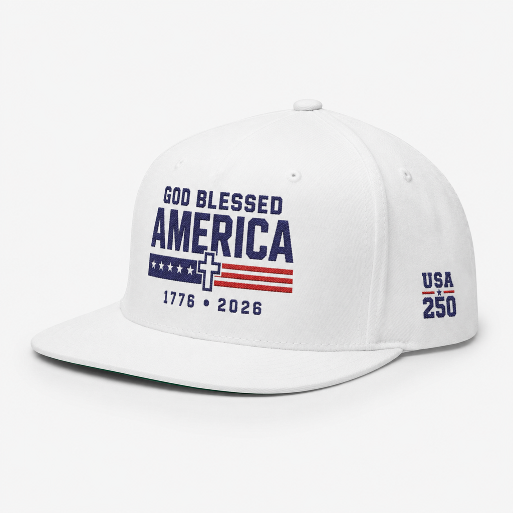 God Blessed America Embroidered Snapback Hat
